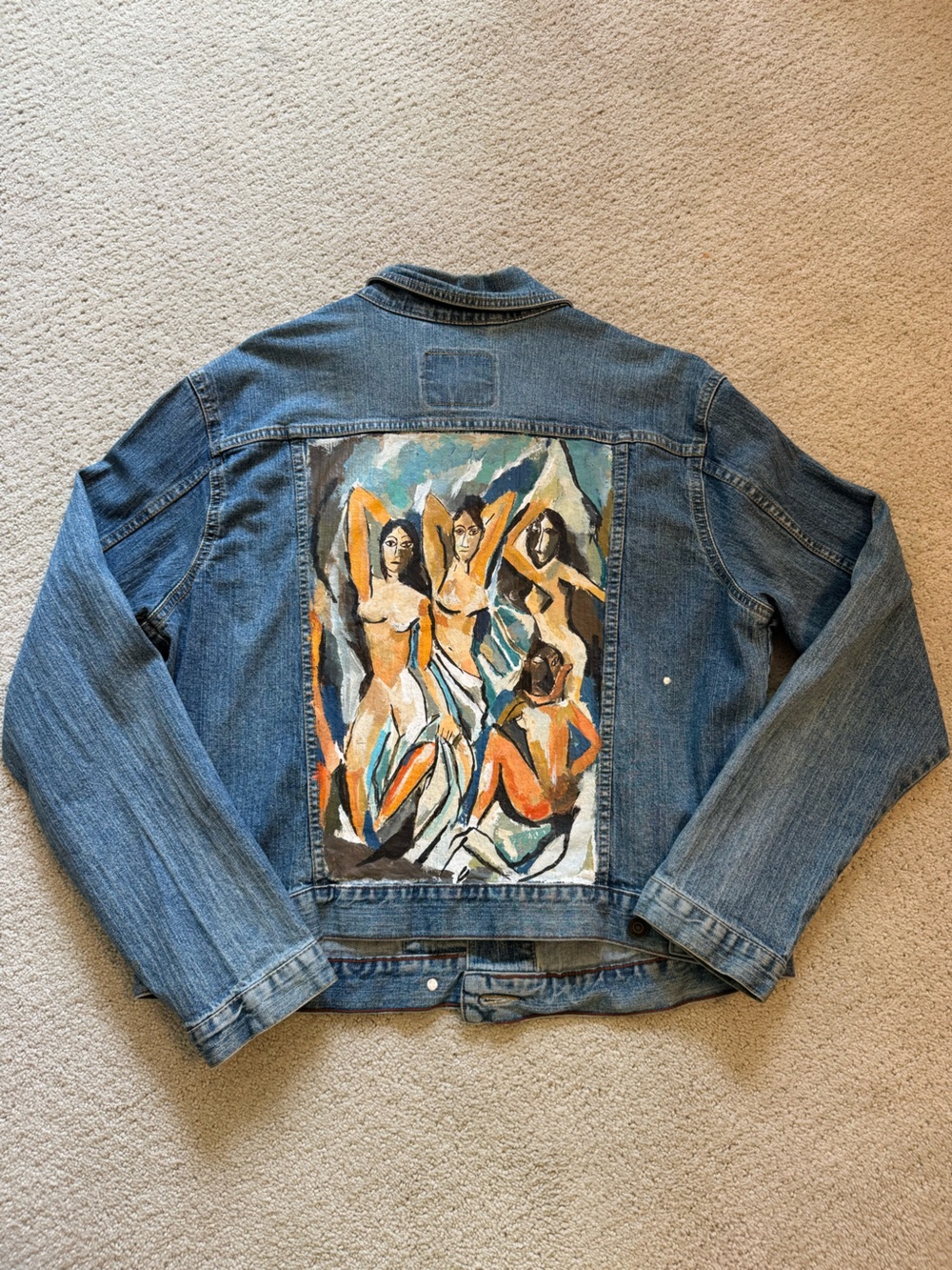 Vintage Levi’s Signature Denim Jacket with Custom Hand Painted Back size L